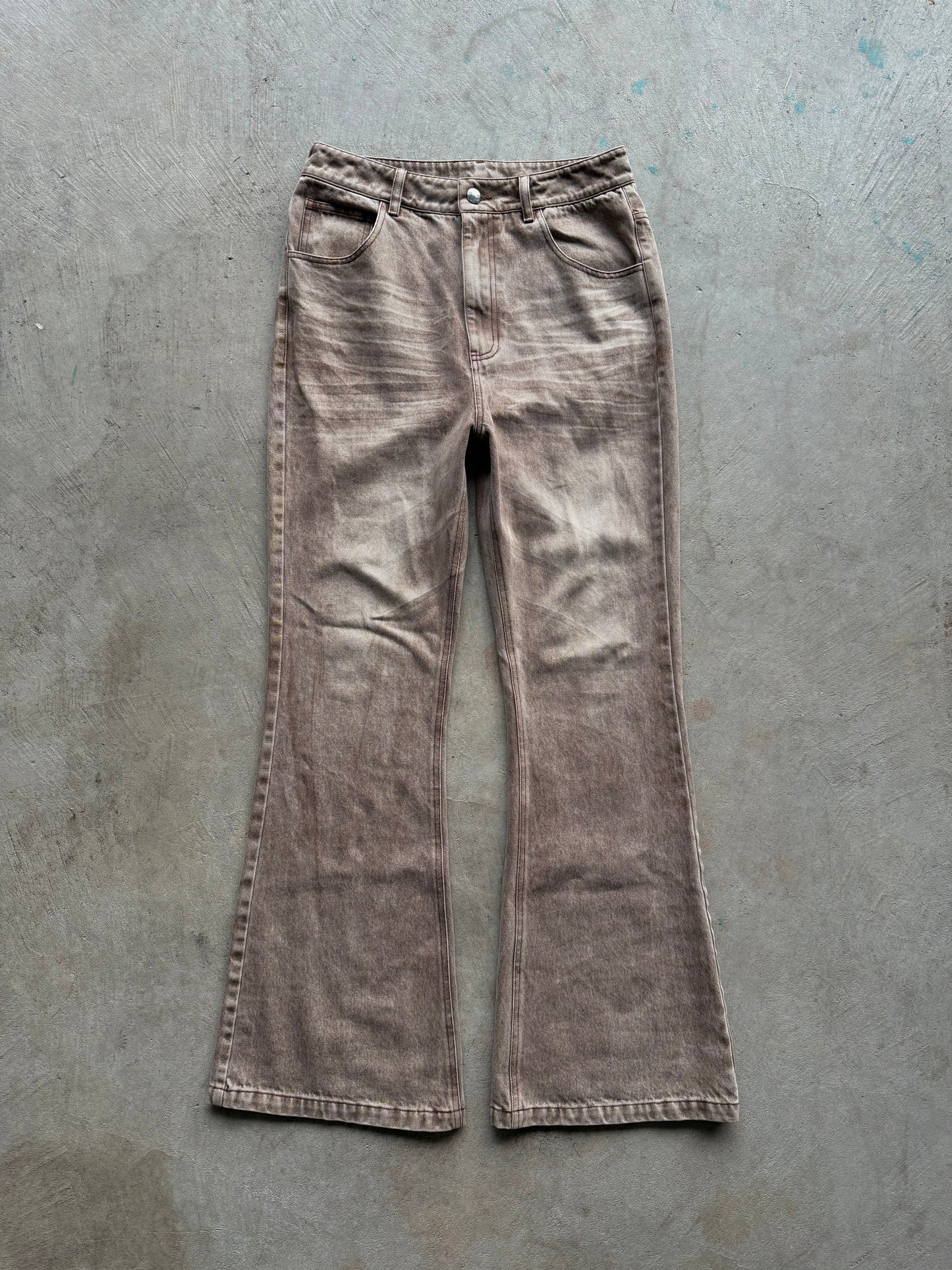 Brown flared denim