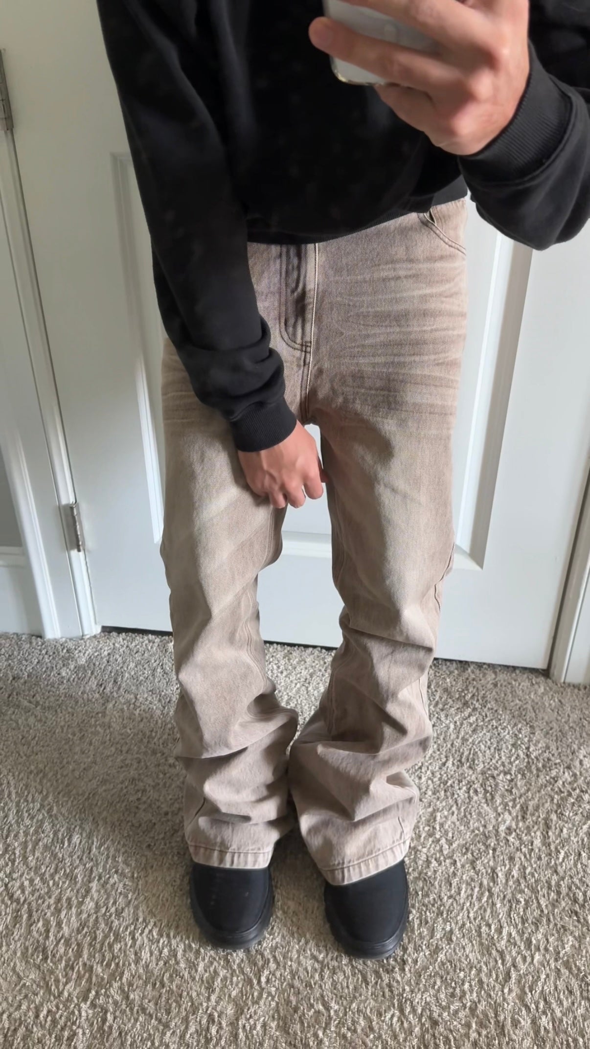 Brown flared denim